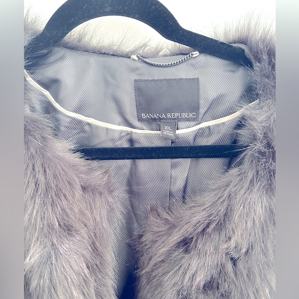 Faux fur grey cape from Banana Republic